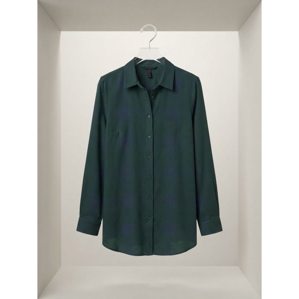 Women's Vintage Y2K Forever 21 Oversized Green Button Up Size Small